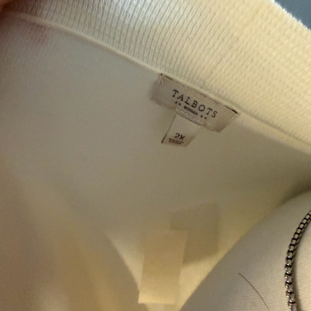 NWT Talbots Lightweight Cream Open-Front Cardigan - Picture 7 of 7